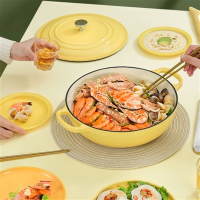 Hot Sale Fargerik Emalje Støpejern Cooking Pot